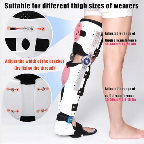 Knee Brace for Post-Op Immobilization & Stabilization, Adjustable Collateral Bars, Widely Used in US Hospitals, Mid-Range ALL (Left feet+knee brace)