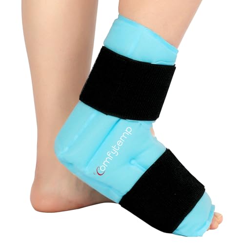 Comfytemp Ankle Foot Ice Pack Wrap for Plantar Fasciitis Relief, Reusable - color: Blue, size: Large