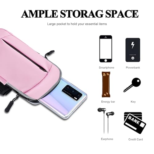 Phone Holder for Running Armband Cell Phone Holder for iPhone 15 14 13 12 11 Pro Max Xs Xr X 8 7 6 Plus SE Mini Galaxy Ultra S24 Note 20 Arm Bands Fit Exercise Workout Bag Women Kids Pouch - color: 8-Pink