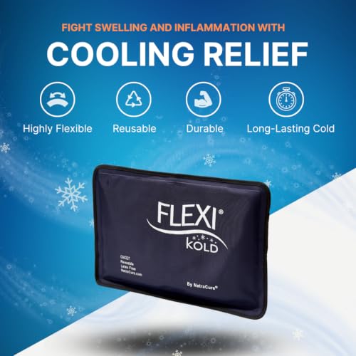 FlexiKold Gel Soft Flexible Ice Packs for Injuries - Reusable Freezer Cold Pack, Cold Compress & Cooling Gel Pad for Face, Shoulder, Hip, Leg, Arm, Ankle & Foot Injury - Medium - 7.5” x 11” - size: Medium (Pack of 1)