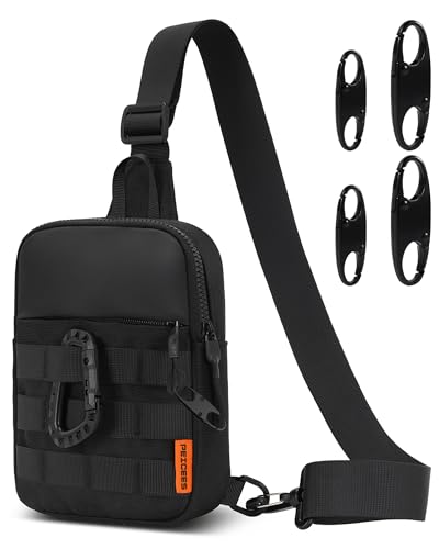 Peicees Crossbody Bag for Men Mini Sling Bag Anti Theft Purse, Black - color: Black