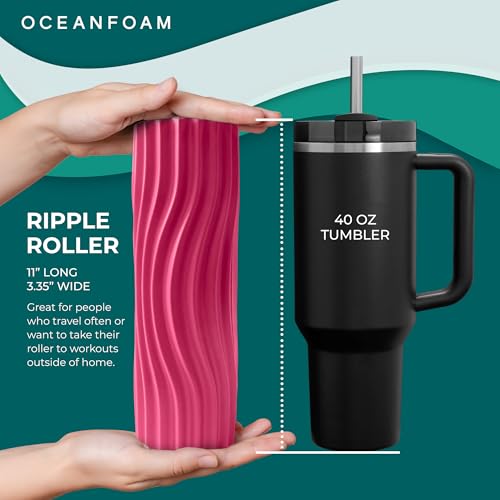 Oceanfoam Ripple Roller - Small Foam Roller for Physical Therapy (Hot Pink) - color: Hot Pink
