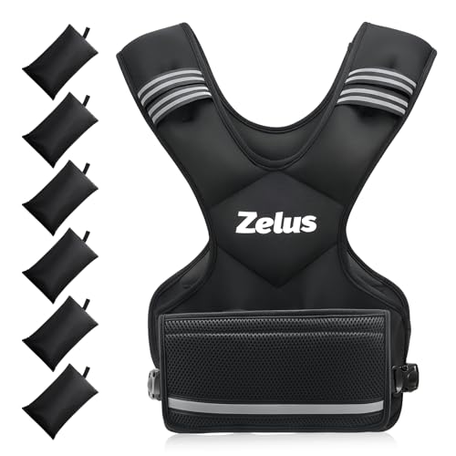 ZELUS Weighted Vest for Men Women,Adjustable 4-32lb Vest, Removable Weights - color: Black, size: 20-32 lb.