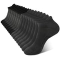 BAMBOO COOL Mens Athletic Ankle Socks Moisture Wicking Cushioned 8 Pack - color: 4*black/4*dark Grey, size: Large