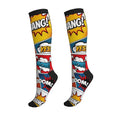 Crazy Fun Compression Socks, Unisex Knee High Support Socks - color: Retro Comic