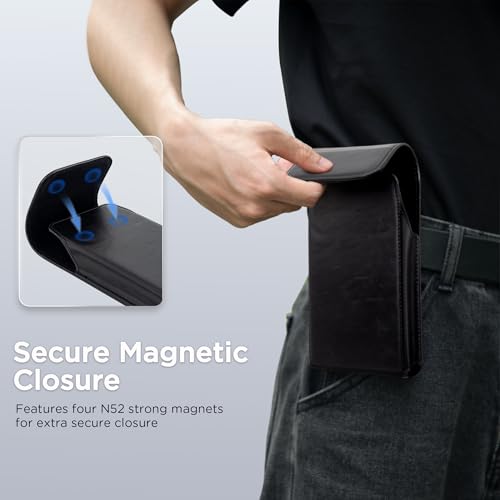 Holster for Galaxy S25 Ultra S24 Ultra S23 Ultra 5G Note 20 Ultra 5G Note 10+ Plus 5G, Premium Leather Pouch with Belt Clip Phone Holster Belt Case, Black -XL - color: Black, size: X-Large