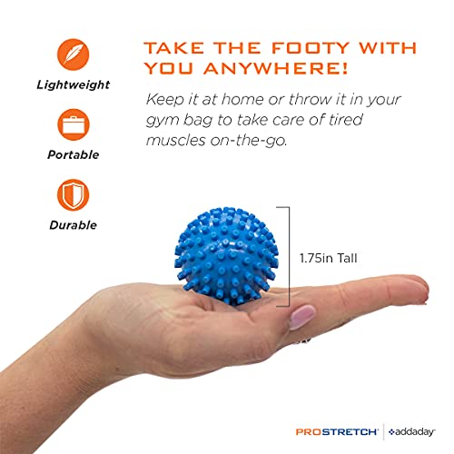 ProStretch Footy, Textured Spiky Massage Ball for Foot Pain Relief, Plantar Fasciitis, Muscle Soreness, and Deep Tissue Therapy (Pack of 2) - size: One Size (Pack of 2)
