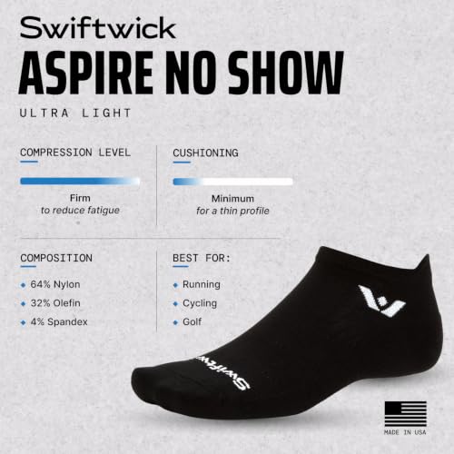 Swiftwick ASPIRE Zero No Show Performance Socks - color: Sage Green, size: Medium