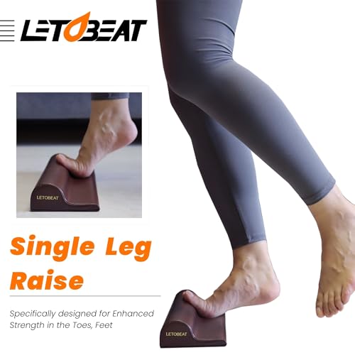 Plantar Fasciitis Foot Stretcher - Anti-Slip Leather, Brown, S - color: Brown, size: S