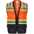 ProtectX High Visibility ANSI Class 2 Safety Vest with 6 Pockets - color: Neon Orange - Mesh Fabric, size: Medium