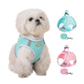 Dog Harness and Leash Set, Soft Breathable Mesh Doggy Vest, Adjustable No-Pull Chest Harness with Reflective Trim, Walking Set for Small & Medium Size Pet & Mini Poodle Puppy, L Size Green - color: GREEN, size: L