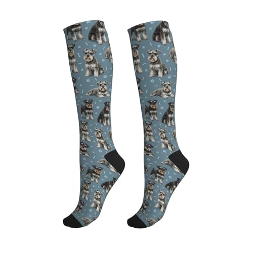 Cute Dog Compression Socks Women Men, Dog Lover Gift - color: Schnauzer1