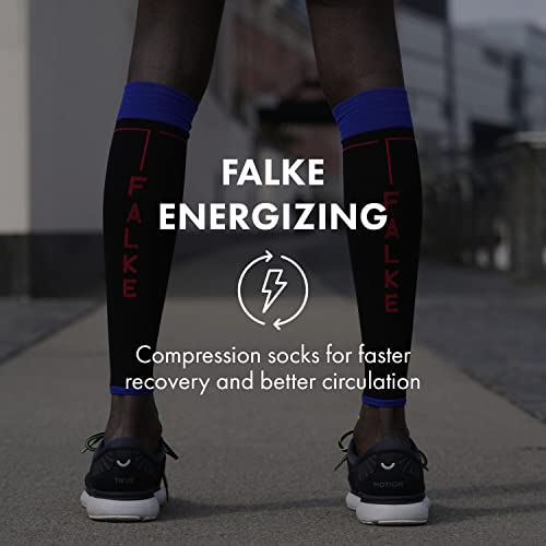 FALKE Men's Energizing Calf Sleeves, 1 Pair - color: Black (Black 3006), size: CALF 4
