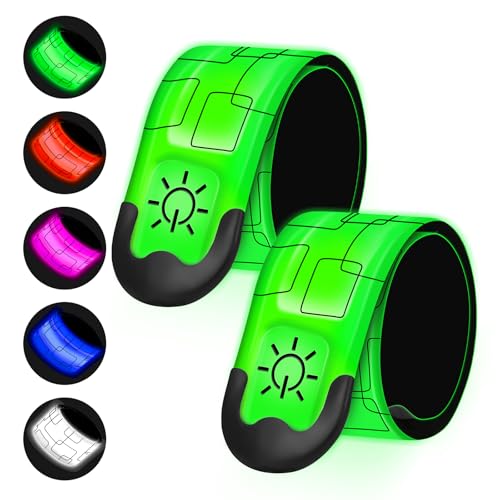 2PCS LED Armband for Running and Walking at Night Safety Gear - color: Green