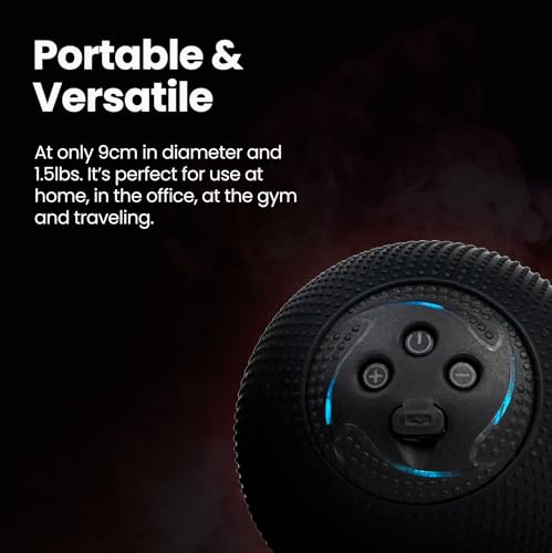 MyoStorm Heating Vibrating Massage Ball Roller for Deep Tissue Muscle Recovery Therapy and Pain Relief w/Heat + 4 Speed Vibration - color: Charcoal