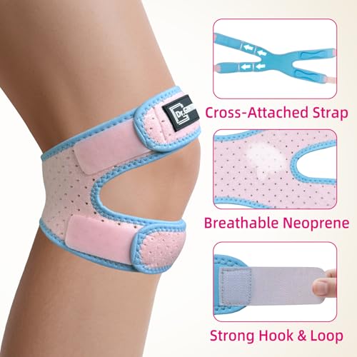 Dual Patellar Tendon Support Strap w/Gel Pad Patella Knee Brace - style: Pink