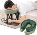 Massage Headrest for Bed, Head Holder & Face Cradle with Face Down Pillow - color: Green, size: Extended