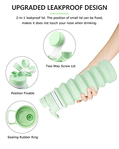 Nefeeko Collapsible Water Bottle, 26oz Silicone Foldable Water Bottles - color: M