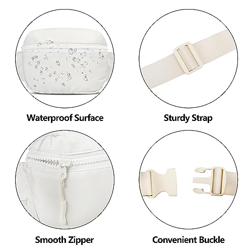 Fanny Pack Waist Belt Bag Fashion Fanny Women and Men Gift Waist Pack With Adjustable Strap For Travel Running 2L Beige - color: 2L Beige