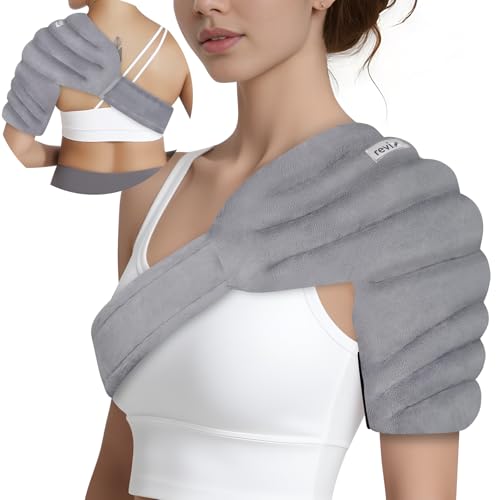 REVIX Shoulder Heating Pad Microwavable for Rotator Cuff, Moist Heat, Gray - size: Standard