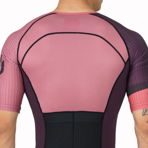 SLS3 Triathlon Suits Mens - Elite Aero Sleeved Trisuit for Swim Bike Run - color: Volt, size: Small