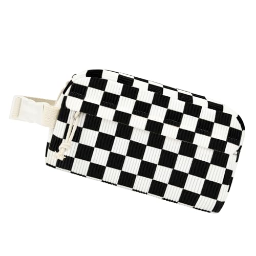 Small Insulated Lunch Bag: Reusable Small Lunch Box, Mini Soft Cooler Bag - color: Black Check