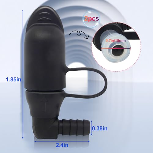 Hydration Bags Bite Valve Mouthpiece Replacement Bite Valve Replacement - style: 2 Pack 90 degree black
