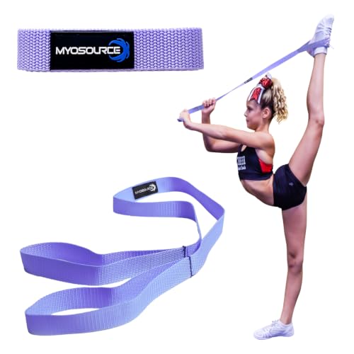 Myosource Kinetic Bands Cheerleading Flexibility Stunt Strap - Improve Stretching and Stunts for Cheer Dance Gymnastics & Physical Therapy – Stocking Stuffers Present for Kids Girls Adults - 12 Colors - color: Lavender