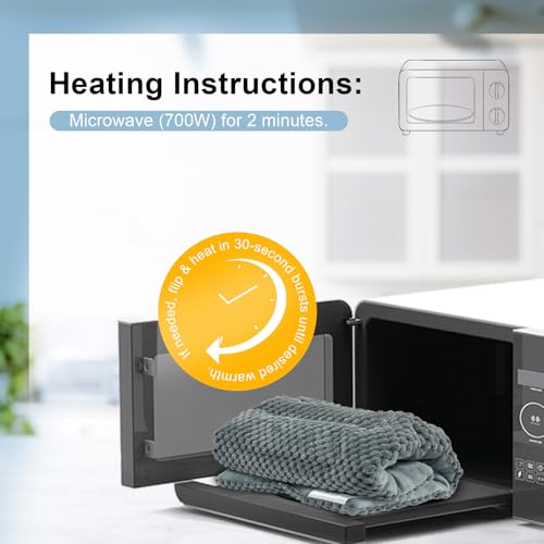 Microwave Heating Pad 16x7in Microwavable Heat Pack for Muscle Pain Relief Moist Rice Clay Bean Bag Pack Heat Therapy for Shoulders, Lower Back, Abdomen Cramps Hot Cold Compress Reusable 1.8LBS - color: Gray