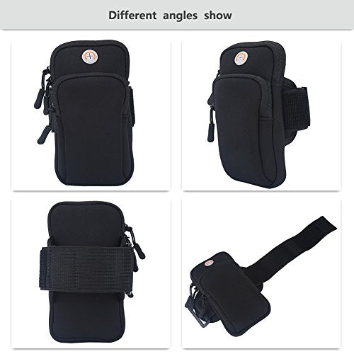 Armband Phone Holder for Running, Adjustable Sports Arm Bag with Key Pocket for, Gym Workout, Cycling, Fitness up to 6 inch