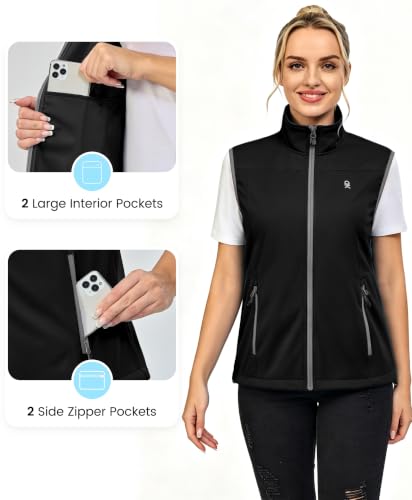 Little Donkey Andy Women's Lightweight Softshell Vest - color: Black, size: X-Small