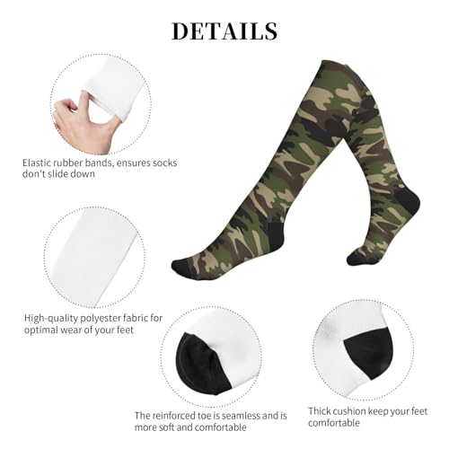 Compression Socks Knee High Support Stockings Women Men - color: Green Brown Camo