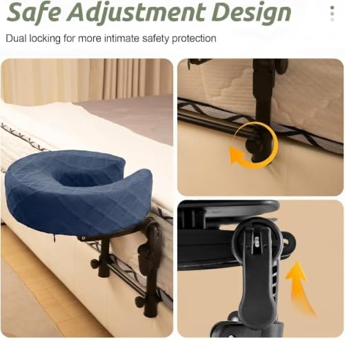 Massage Headrest for Bed, Head Holder & Face Cradle with Face Down Pillow - color: Blue, size: Full