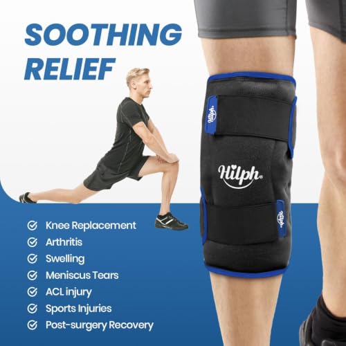 Hilph Ice Pack for Knee Pain Relief, Z-Shaped for Bendable & 360°Coverage - color: Black