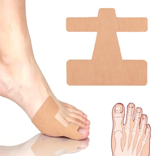 60 PCS Pre-Cut Bunion Corrector Kinesiology Tape– Elastic, Breathable & Hypoallergenic Latex-Free Toe Support Strips, Self-Adhesive Hallux Valgus Corrector for Men & Women