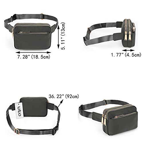 UTO Fanny Pack Crossbody Belt Purse Chest Waist Hip Travel Hiking Bumbag - color: 0759 Nylon Grey