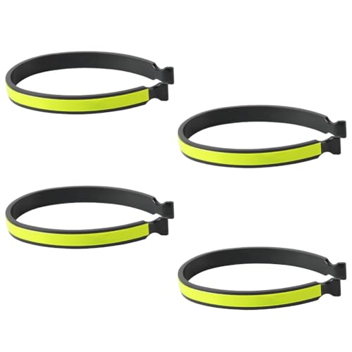 flintronic 4 Pieces Cycling Pants Clips, ABS Reflective Bicycle Pants Clips, Elastic Trouser Clips for Night Running, Biking and Motorcycle Riding