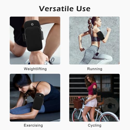Phone Holder for Running, Universal Adjustable Arm Band Key Card Bag Fit Gym Jogging Hiking Exercise Walking Workout, Running Armband(7 x 3.5 inch)