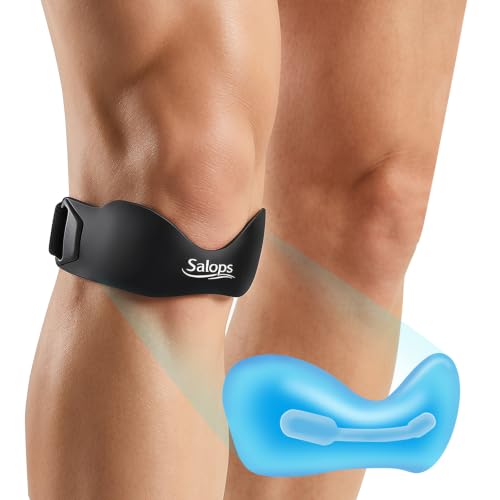 Patella Band, Silicone Patellar Tendon Support Band for Knee Pain & Tendonitis, Adjustable Patella Strap Knee Brace for Running, Basketball, Hiking, Tennis, Jumpers Knee, Black