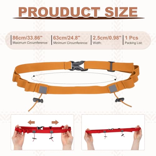 Bib Belt, Number Holder Sport Bib Holder w/ 6 Gel Loops Orange - color: Orange