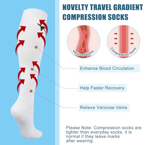 Skicuff 2 Pairs Travel Compression Socks for Men and Women - color: White