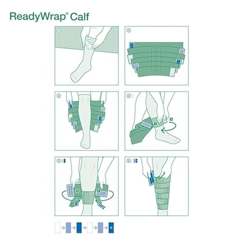 ReadyWrap Calf Compression Sleeve - Adjustable, Breathable - color: Black, size: Medium (30 cm)