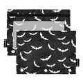 Bats Halloween Goth Pencil Pouches for 3 Ring Binder 2 Pack - color: Bats Halloween Goth