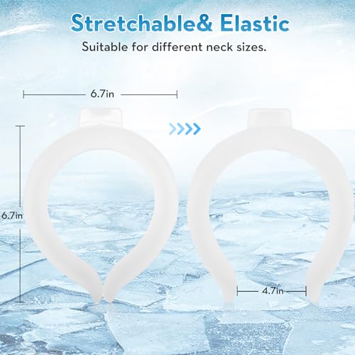 2 Pack Neck Cooling Tube with Insulated Cooling Bag, Reusable PCM Ice Ring - color: White*2