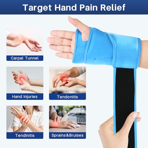 Wrist Ice Pack Wrap for Carpal Tunnel, Gel Ice Packs for Injuries Reusable - color: Blue
