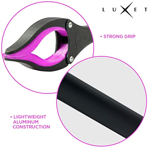 Grabber Reacher Tool - 2 Pack - Latest Version Long 32 Inch Foldable Pick Up Stick - Strong Grip Magnetic Tip Lightweight Trash Picker Claw Reacher Grabber Tool Elderly Reaching - by Luxet (Pink) - color: Pink