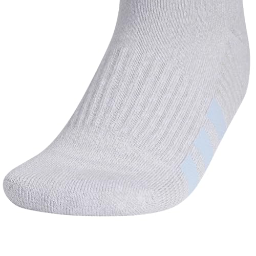 adidas Women's Cushioned Socks 3 Pairs - color: Clear Onix Grey/Glow Blue/Clear Pink/4.0/Low Cut, size: Medium, style: Low Cut