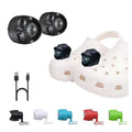 2 Pcs Rechargable Clip on Clog Headlights Lights Flashlights for Shoe,Waterproof Hands Free Flashlights with 3 Light Modes,Clip on Shoe Light Attachment Charm, Accessories for Camping,Cycling,Walking - color: -Black
