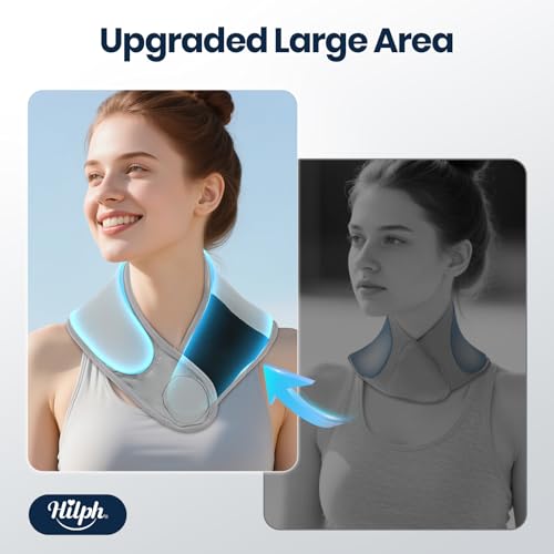 Hilph Neck Ice Pack Wrap Gel, Soft Gel Ice Pack for Cervical Neck Pain - color: B-gray, size: Classic Standard