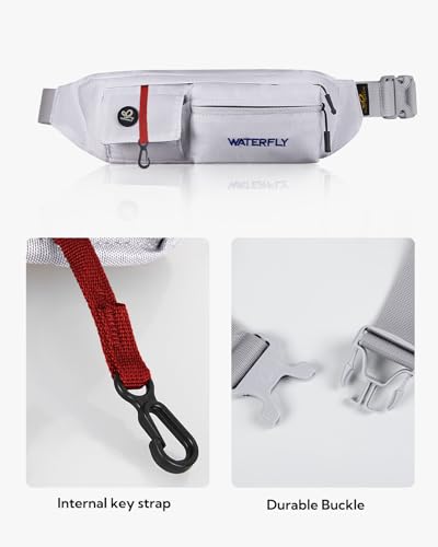 WATERFLY Small Fanny Pack for Women Men, Crossbody Travel Waist Bag White - color: White